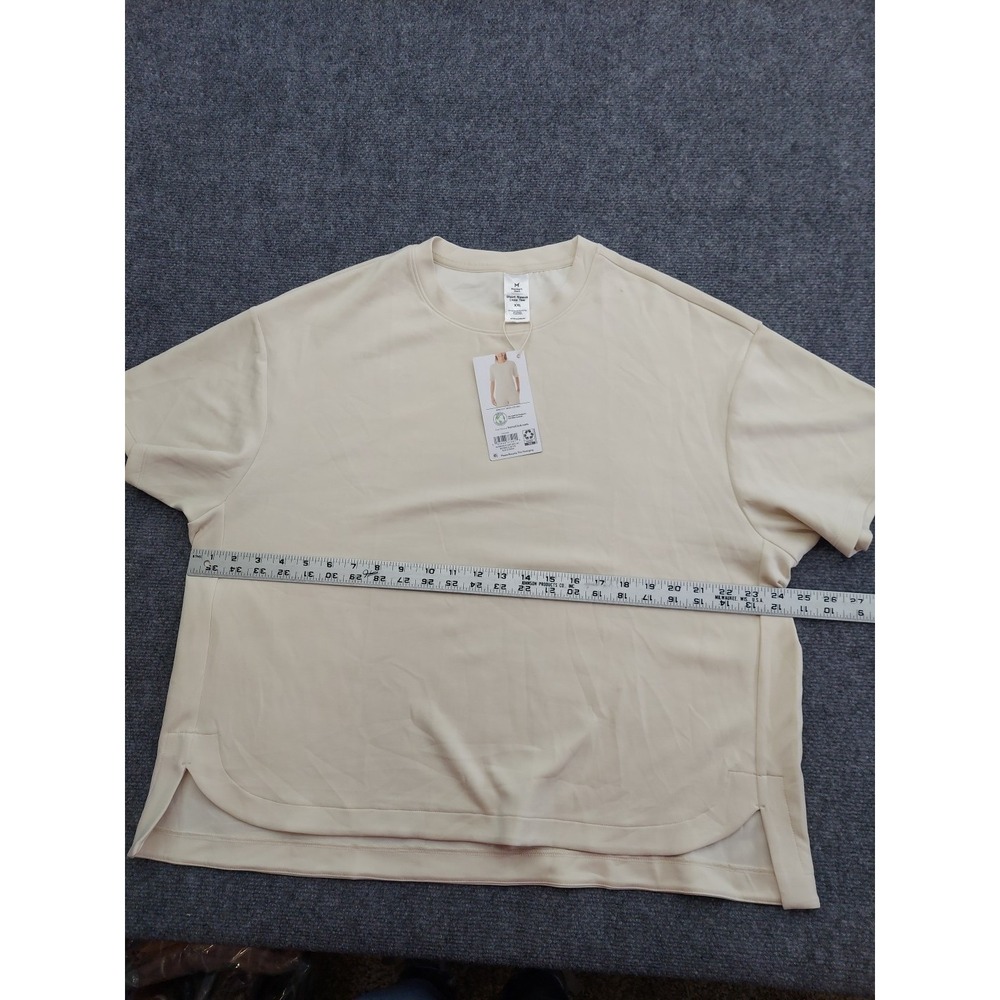 Members Mark Shirt womens XXL Beige Short Sleeve Luxe Tee Stretch Soft NWT‎ - Picture 8 of 10